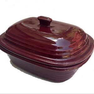 Pampered Chef Red Covered Casserole Dish